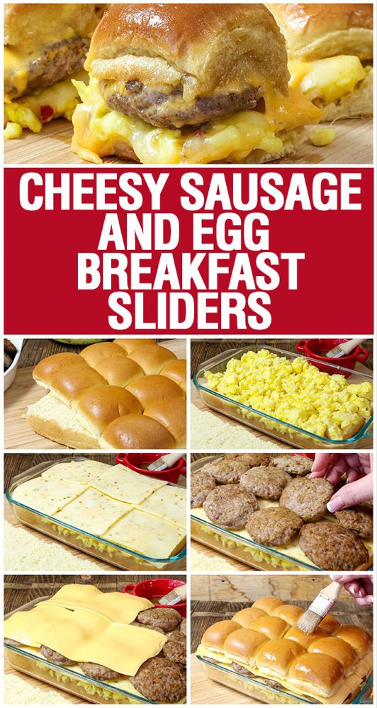 cheesey sausage and egg breakfast sliders are the perfect appetizer for any family