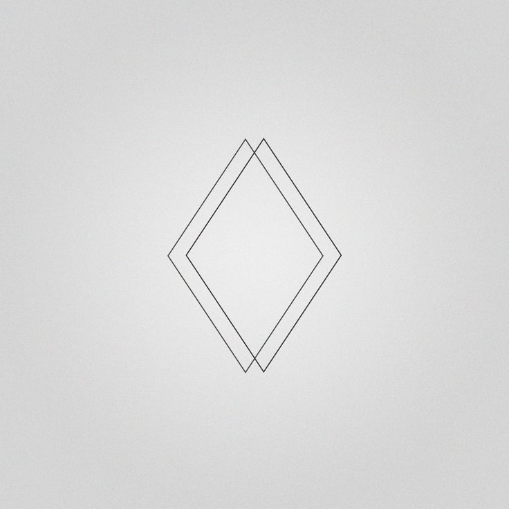 a line drawing of a diamond in the middle of a white background with black lines