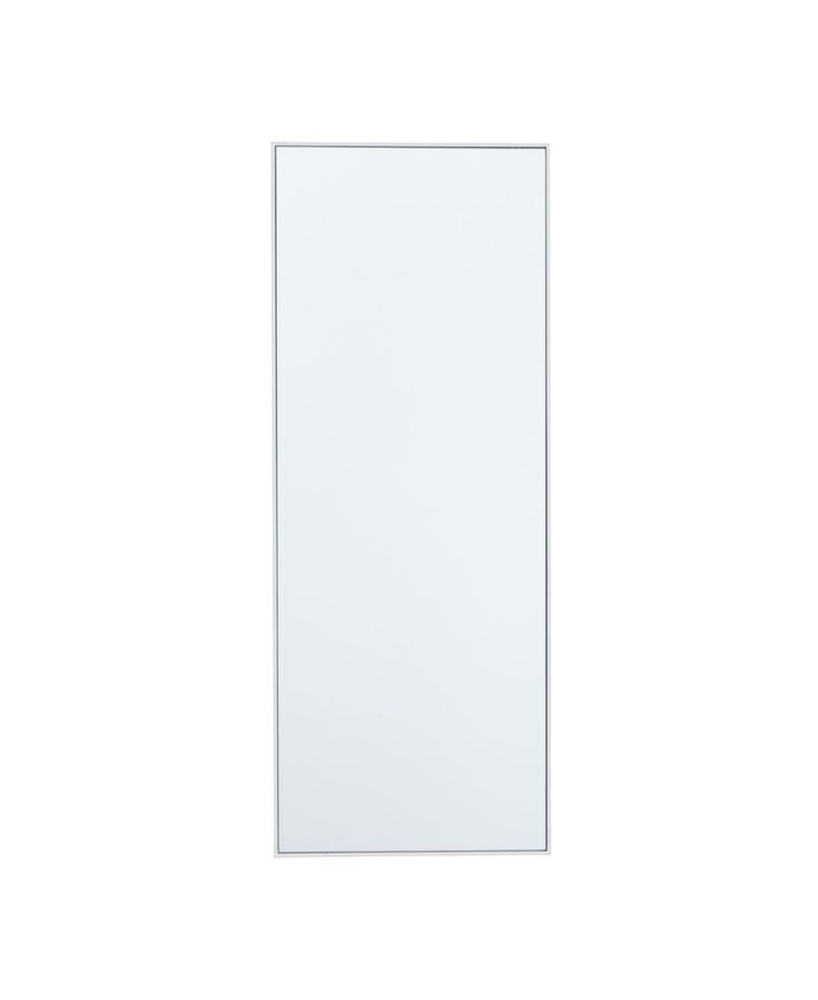 a white wall mounted mirror on the side of a wall in front of a white background