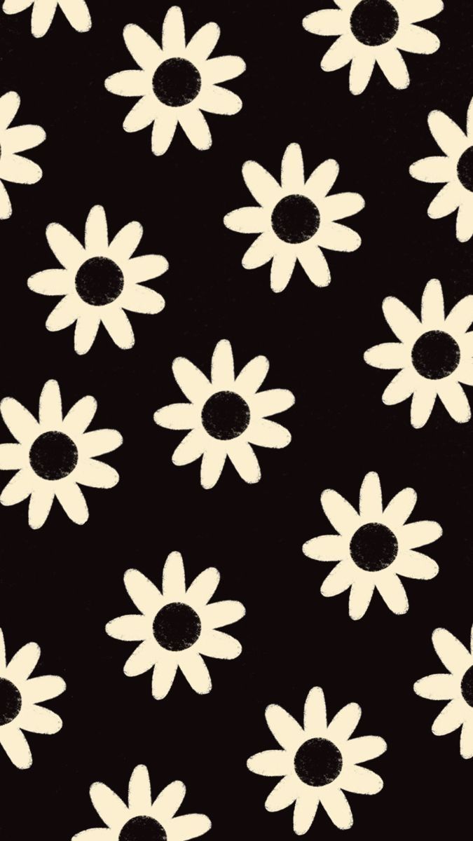 a black and white flower pattern is shown