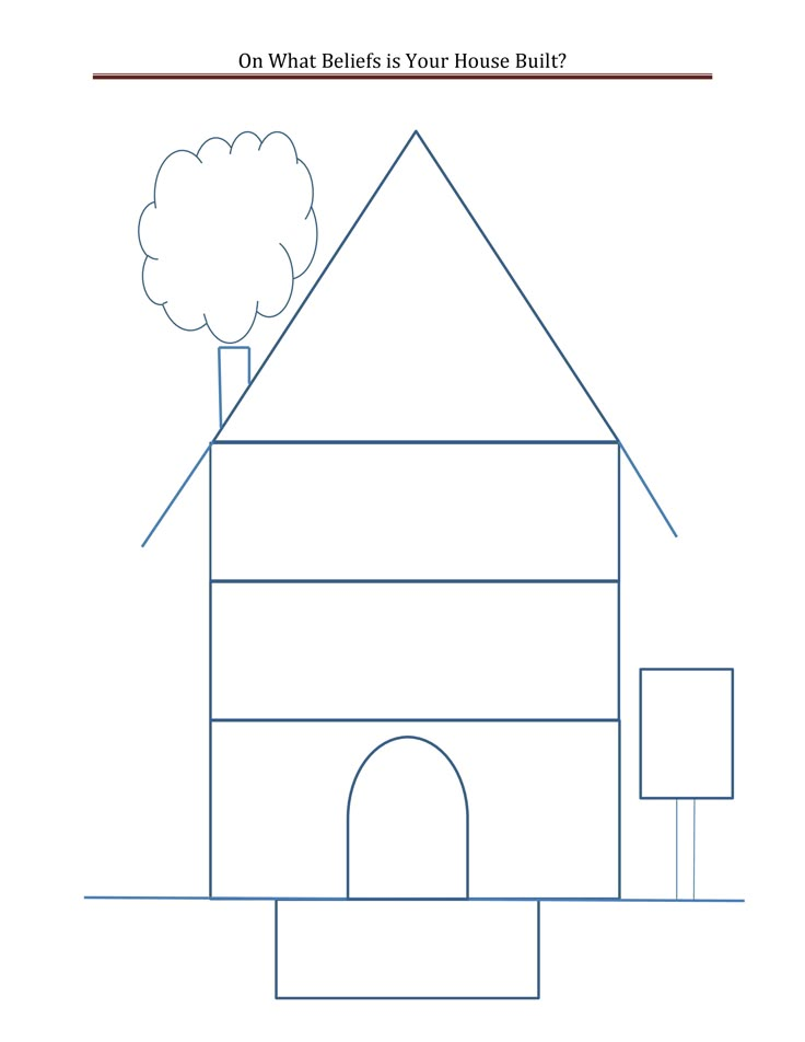 DBT House-Blank Dbt House Template, Dbt House Activity, Dbt House, Dbt Therapy, Counseling Techniques, Counseling Worksheets, Dbt Skills, Recreation Therapy, Group Counseling