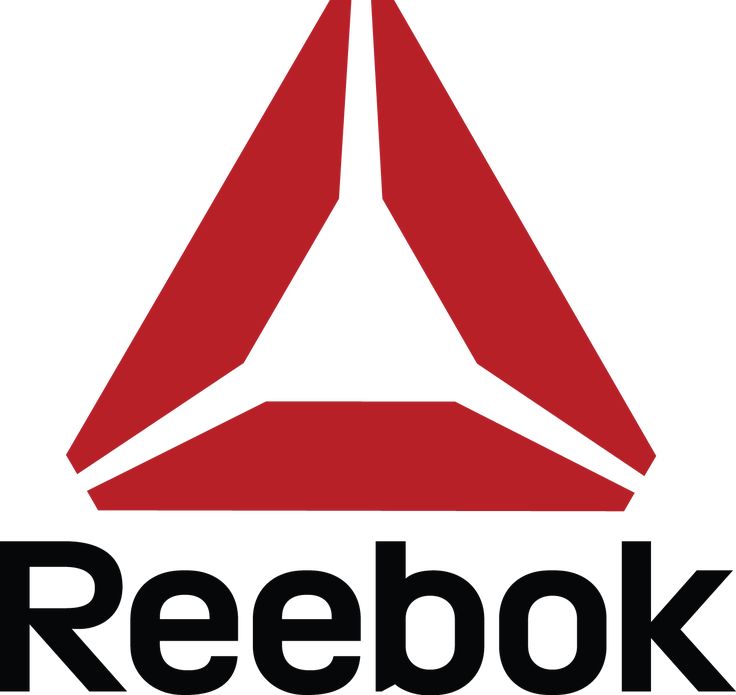 the reebok logo is shown on a white background with red and black letters