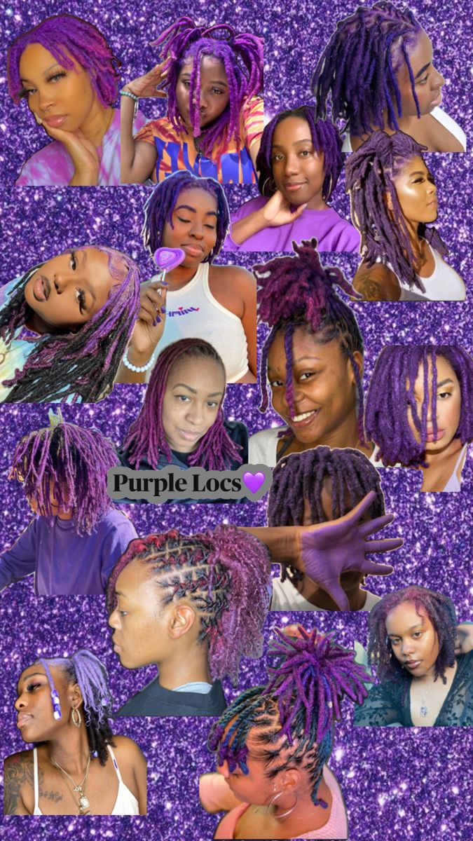 Locs Purple Locs, Purple Dreads, Dreadlocks Hair Care, Cute Hair Colors, Short Locs Hairstyles, Dreadlock Style, Braided Cornrow Hairstyles, Dyed Hair Inspiration, Dyed Natural Hair