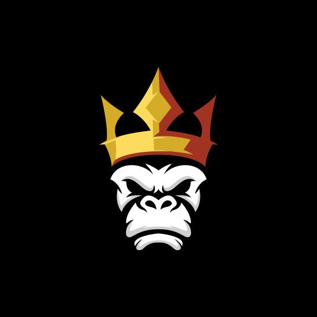 a gorilla wearing a crown on top of it's head with the word king kong in