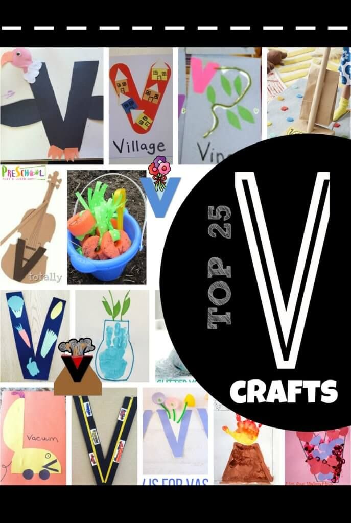 the v is for crafts with pictures of letters and animals