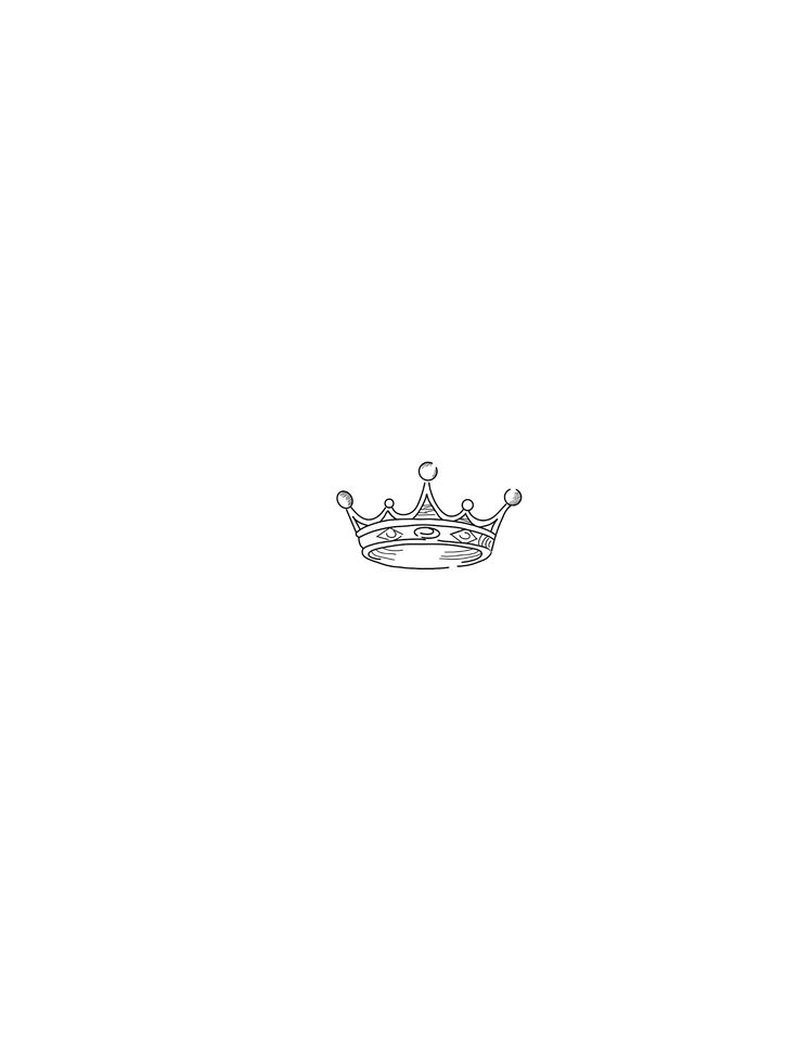 a black and white drawing of a crown