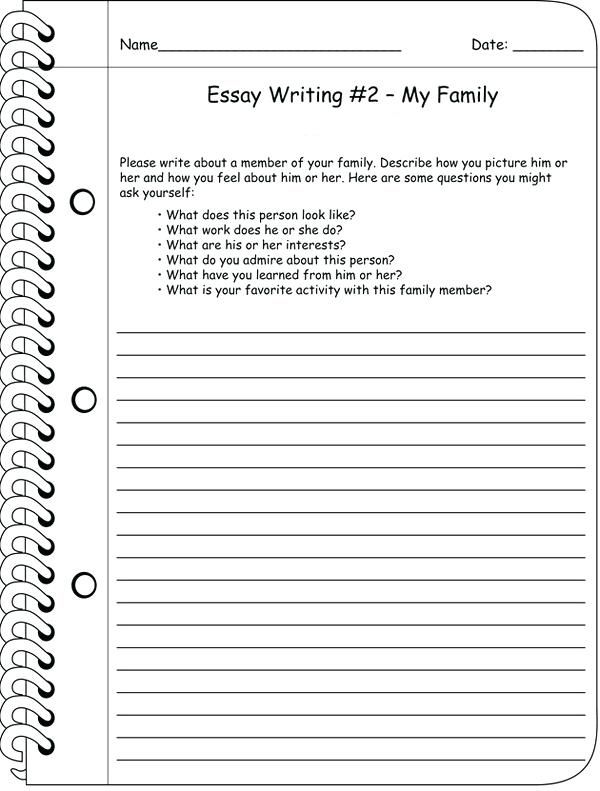 an open notebook with writing paper attached to it and the words, easy writing family