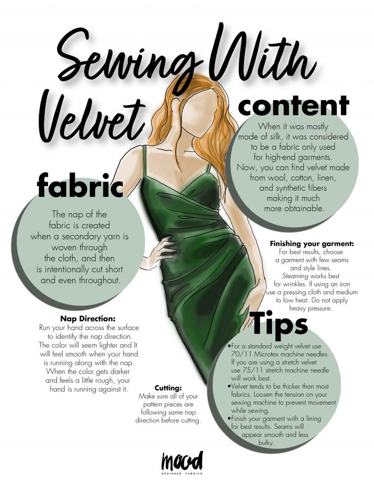 a woman in a green dress with the words sewing with velvet content