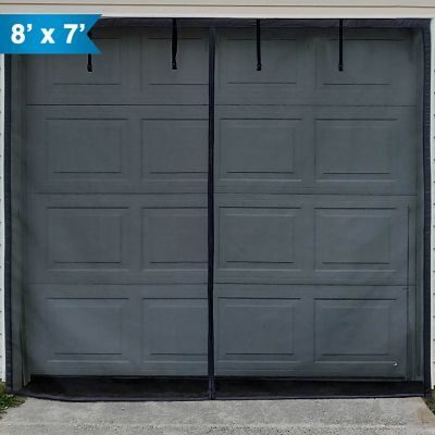 two garage doors with the number 8 on them