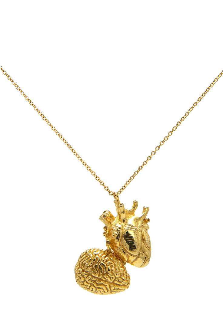 Necklace available in Bronze 22K Gold Plated or Silver 925. Handmade in Mexico. One side is the brain, one is the heart and this little locket opens to keep your secret. Brain Jewelry, Brain Necklace, Heart Vs Brain, Alfred Adler, Heart And Brain, Necklace Locket, Brain And Heart, Jewelry Design Inspiration, Les Sentiments