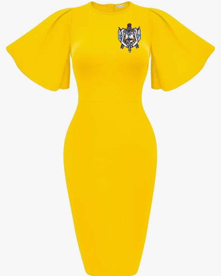 Sigma Gamma Rho Dress with sorority shield embroidered on the dress. This dress is SUPER comfortable This is a bodycon dress, you might need to go up a size! PLEASE check the size chart before purchasing this dress! This item can be exchanged! Please contact us for further information on exchanging this item Sorority Dresses, Sigma Gamma Rho, Flare Sleeves, Dress Clothes For Women, Flared Sleeves, Fitted Dress, Sorority, The Dress, Dress Outfits