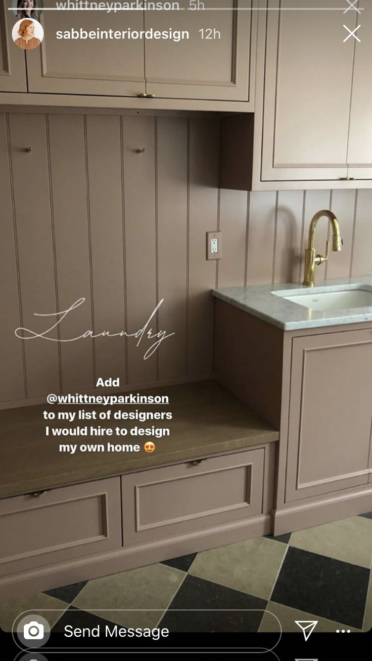 a kitchen with cabinets and a sink in it