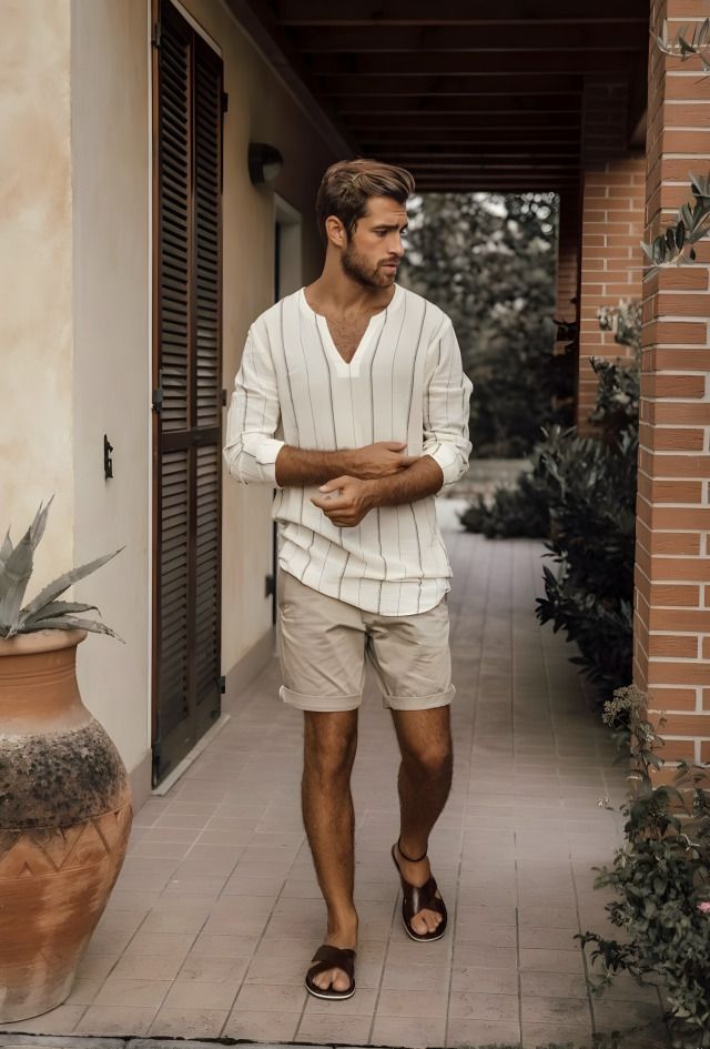 GENT STYLE Timeless Fashion Casual, Mens Vacation Outfits, Italian Fashion Summer, Vacation Outfits Men, Beach Outfit Men, Italian Summer Outfits, Men Mode, Outfits For Mexico, Mens Summer Outfits