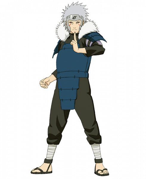 an anime character with white hair and blue overalls standing in front of a white background