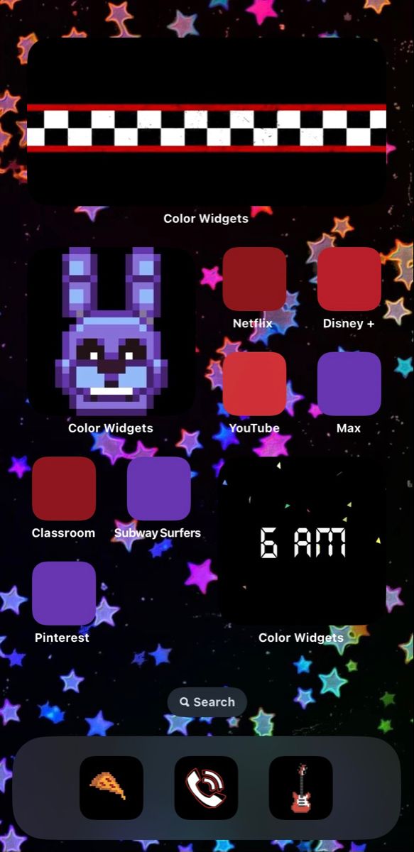 an iphone screen showing the game's colors and numbers, with stars all over it