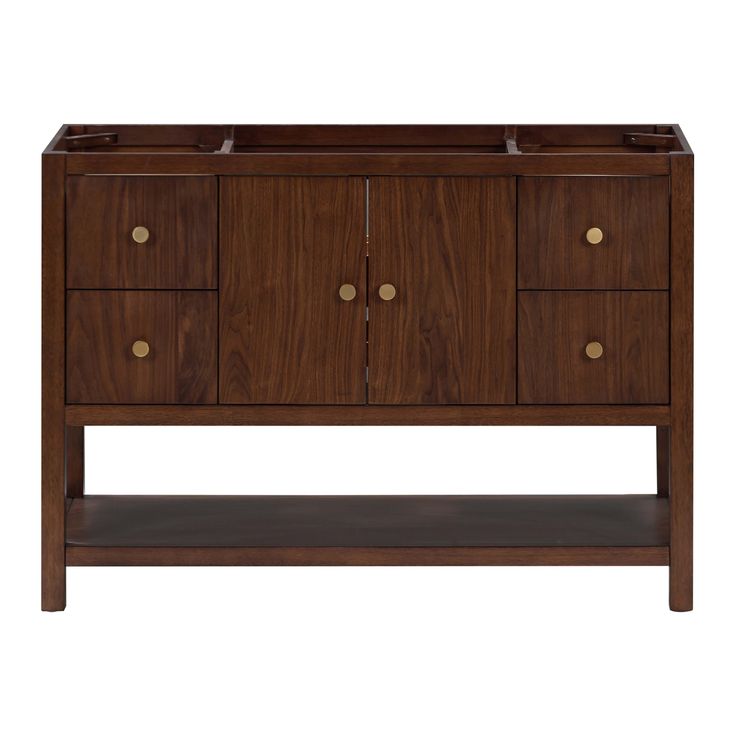 the sideboard is made from wood and has four drawers