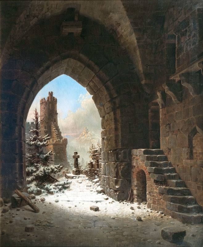 an image of a painting of a winter scene