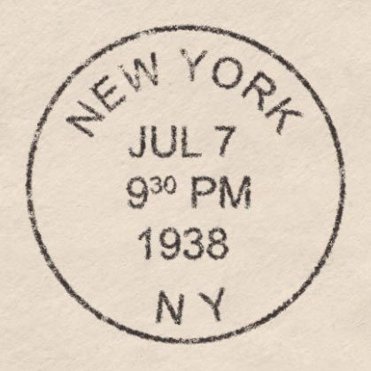 a stamp with the name of new york, july 7 - 9 pm on it