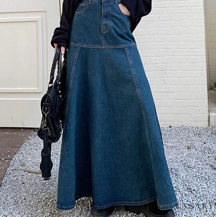 Lasaky - Wrap-Around Waist Skirt with Flattering Fit Flared Denim Skirt, Casual Denim Skirt, Denim Skirt Outfits, Clothes Reference, Denim Skirt Women, Moda Vintage, 가을 패션, Mode Vintage, Mode Inspiration