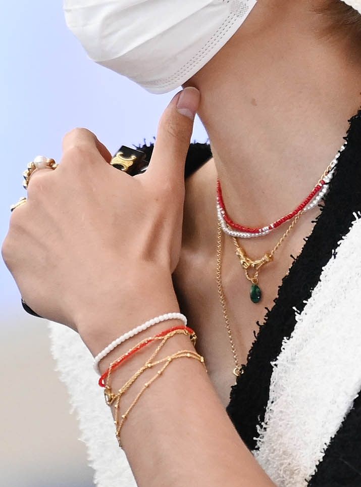 Bts Bracelet, Bts V Photos, Fashion Eye Glasses, Hand Bracelet, Pretty Hands, White Bracelets, Kim Taehyung Wallpaper, 10th Anniversary, Beaded Accessories