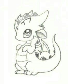 a drawing of a dragon sitting on the ground