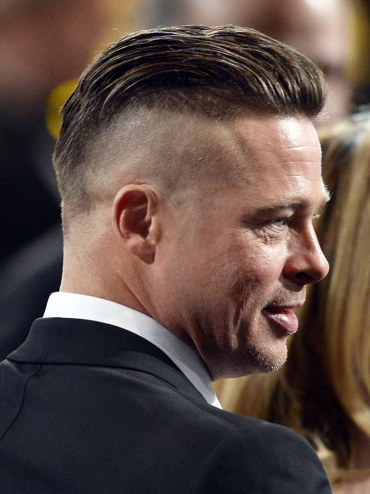 We Can All Learn from Brad Pitt's Epic Grooming Evolution | GQ Brad Pitt Fury Hair, Brad Pitt Fury Haircut, Fury Haircut, Brad Pitt Fury, Brad Pitt Haircut, Skin Fade Hairstyle, Brad Pitt Hair, Pompadour Fade, Mohawk Hairstyles Men