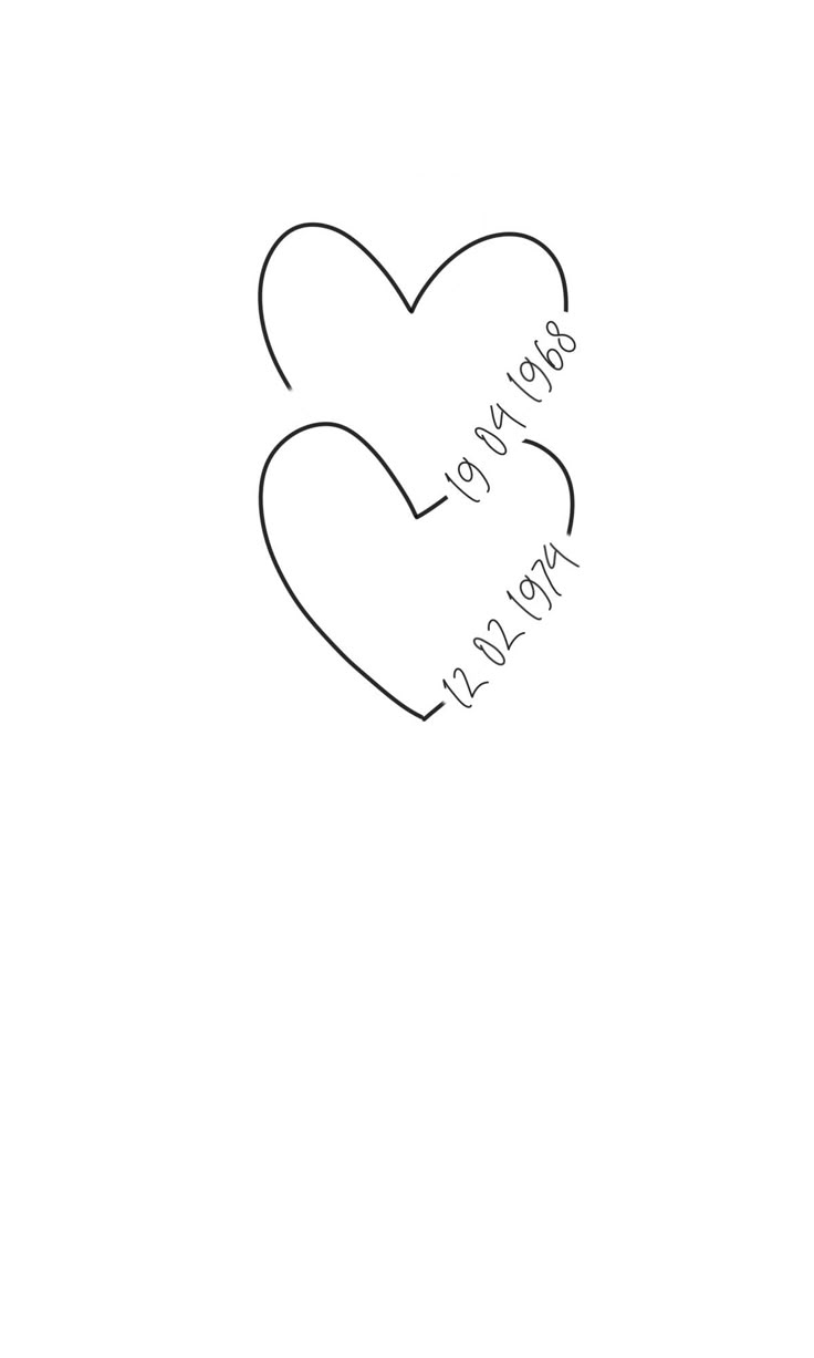 two hearts with the words i love you in cursive writing on white paper