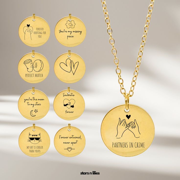 We're brand new! Be one of the first 100 stars n lilies customers and receive a special gift!🌟 Surprise your best friend, soulmate, girlfriend, grandmother, sister or daughter with this customized stainless steel engraved necklace, the perfect gift for for Mother's Day, birthdays, Christmas, or any special occasion. This personalized necklace allows you to select a unique design to engrave, making it a thoughtful and meaningful gift for her.  MATERIAL Crafted from high-quality 316L stainless st Best Friend Gift Pendant Charm Necklaces For Mother's Day, Valentine's Day Friendship Necklace With Round Pendant, Round Friendship Necklaces For Valentine's Day, Engraved Adjustable Charm Necklace For Best Friend, Adjustable Engraved Charm Necklace Best Friend Gift, Pendant Charm Necklaces For Best Friend And Mother's Day, Engraved Jewelry For Mother's Day And Friendship, Round Necklaces For Valentine's Day Friendship, Round Necklaces For Friendship On Valentine's Day