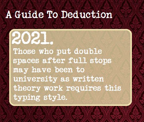 the text reads, a guide to deduction