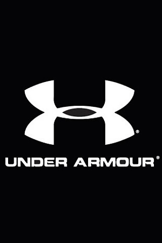 the under armour logo is shown in black and white, with an arrow at the bottom