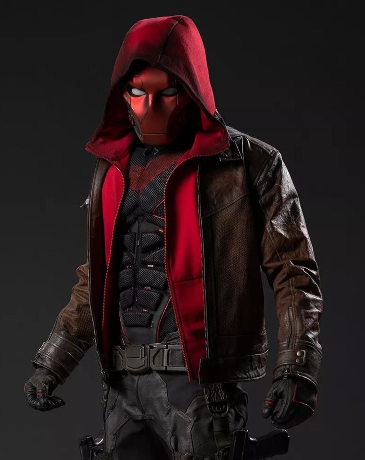 Jason Todd Red Hood Jacket Titans Jason, Red Hood Costume, Jason Todd Red Hood, Curran Walters, Techwear Fashion, Varsity Letterman Jackets, Hood Jacket, Brown Hoodie, Jason Todd