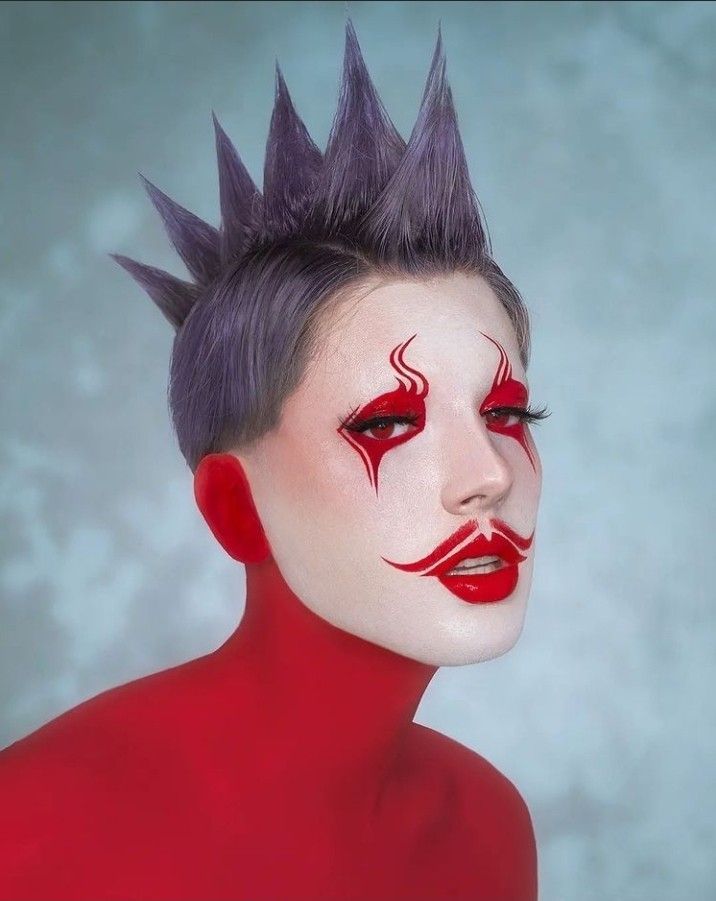 Drag Clown, Drag King Makeup, Bohemian Pictures, Funky Makeup, Drag Make-up, Inspo Makeup, Drag King, Avant Garde Makeup, Birthday Makeup