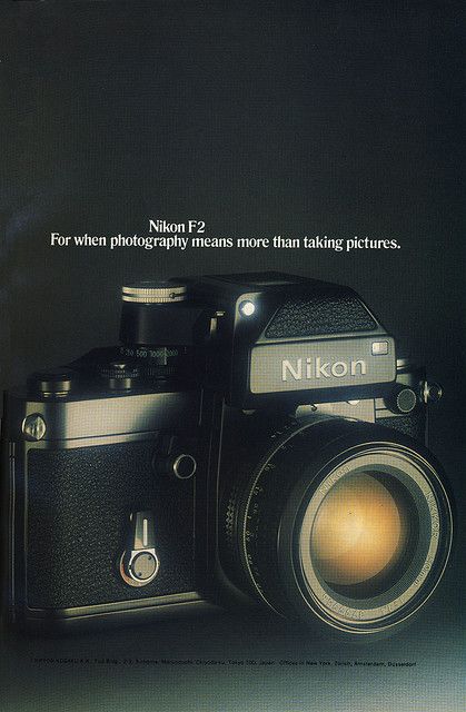 an advertisement for the nikon f2 camera