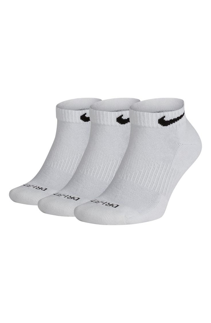 Sweat-wicking Dri-FIT knit with breathable mesh at the top of the foot and a fit-enhancing arch band ensure cool comfort in these cushioned low-profile socks. Pack of three pairs Polyester/cotton/spandex Machine wash, tumble dry Made in USA Aesthetic Socks, Cool Coats, Nike Socks, Fashion People, Athletic Socks, White Mesh, Classic Sneakers, Girls Wear, Fashion Set