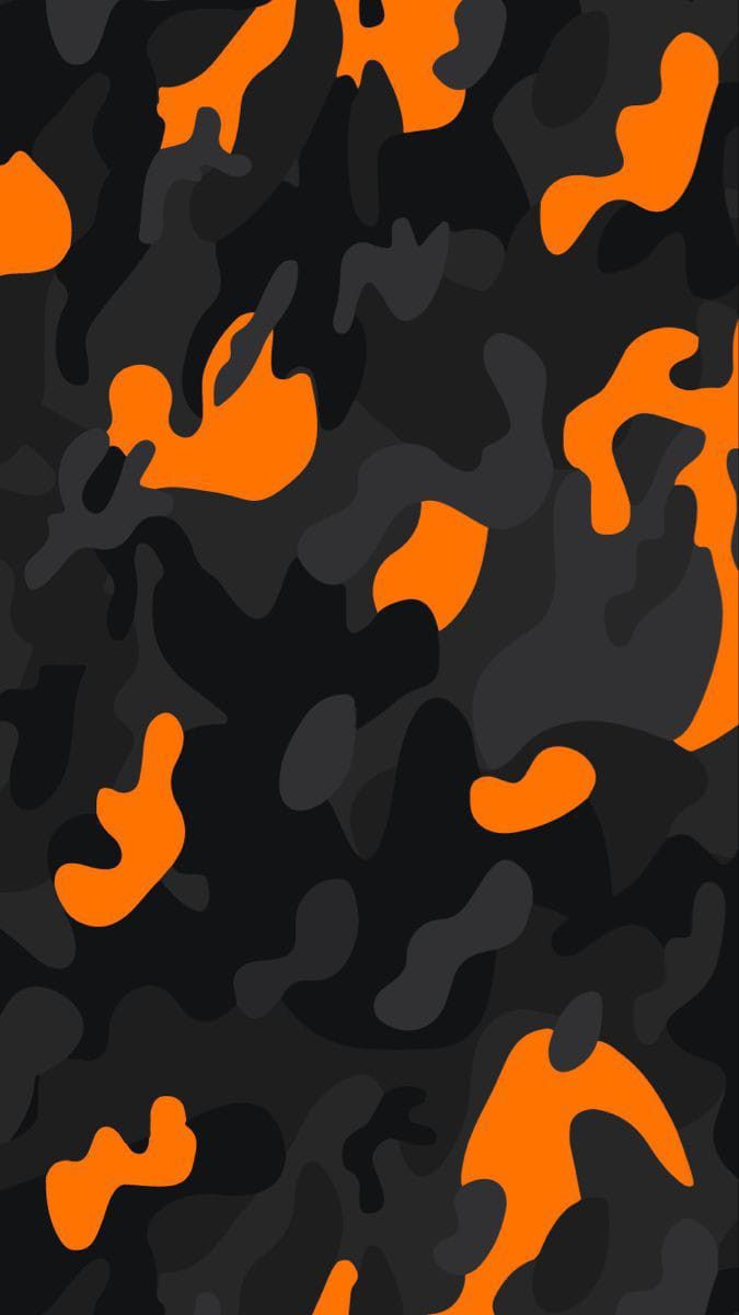 an orange and black camo pattern is seen in this image, it appears to be very dark