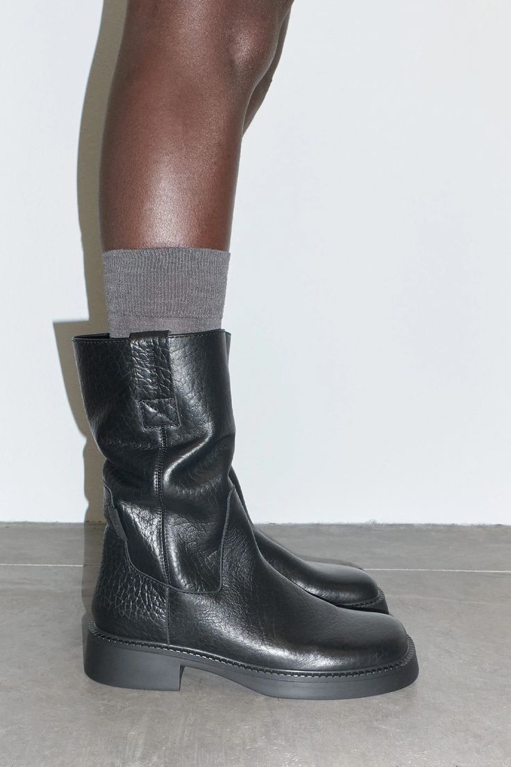 Aron Black Boots | Miista Europe | Made in Portugal Black Square Toe Boots Outfit, Miista Shoes Outfit, Miista Boot, Boot Outfit Women, Square Toe Boots Outfit, Miista Boots, Rain Boots Outfit, Black Square Toe Boots, Suede Boots Outfit