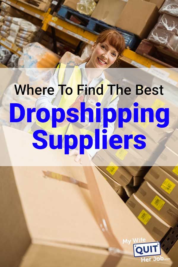 a woman standing in front of boxes with the words where to find the best dropshiping supplies