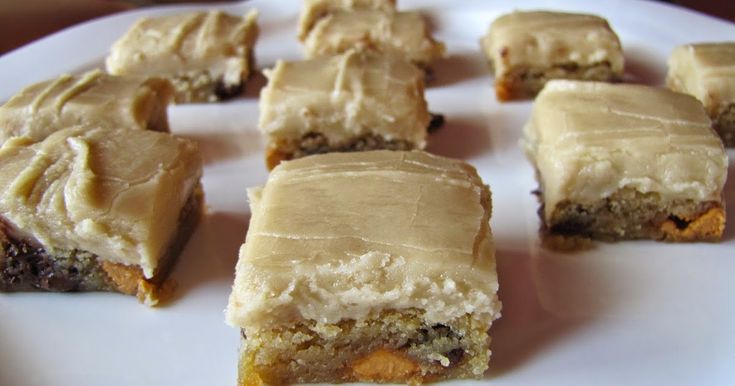 several pieces of cake sitting on top of a white plate