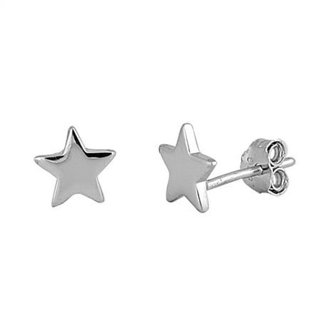 Flat High Polish Star .925 Sterling Silver Stud Earrings Jewelry Female Unisex All our silver jewelry is crafted from .925 silver also commonly referred to as sterling silver. Sterling silver is the standard for beautiful high-quality silver jewelry and can not be replicated by lower priced silver plated jewelry. It is 92.5% pure silver, mixed with alloys to add strength and durability to stand the test of time. We promise superior service which includes fast shipping, great communication, and W Sterling Silver Earrings With Star Charm, Sterling Silver Star Earrings In Silver, Silver Star-shaped Sterling Silver Earrings, Sterling Silver Star Earrings In White Gold, White Gold Star-shaped Sterling Silver Earrings, Sterling Silver Star Earrings, Silver Star Earrings, Tiny Star, Star Earrings Stud