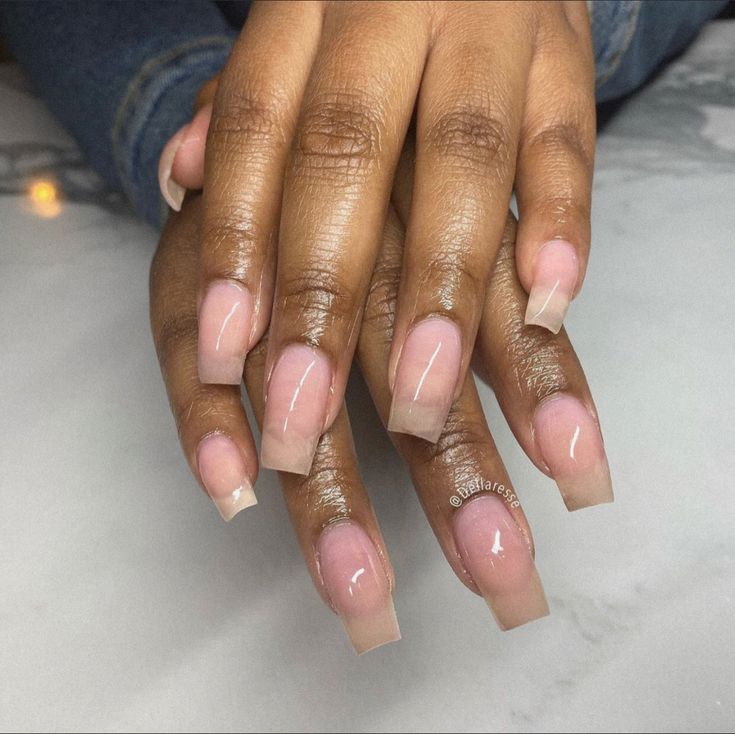 Normal Acrylic Nails, Normal Nails Design, Short Nails Clear, Clear Natural Nails, Normal Nails, Natural Looking Acrylic Nails, Natural Nail Tips, Cartoon Nail Designs, Pearl Nail Art