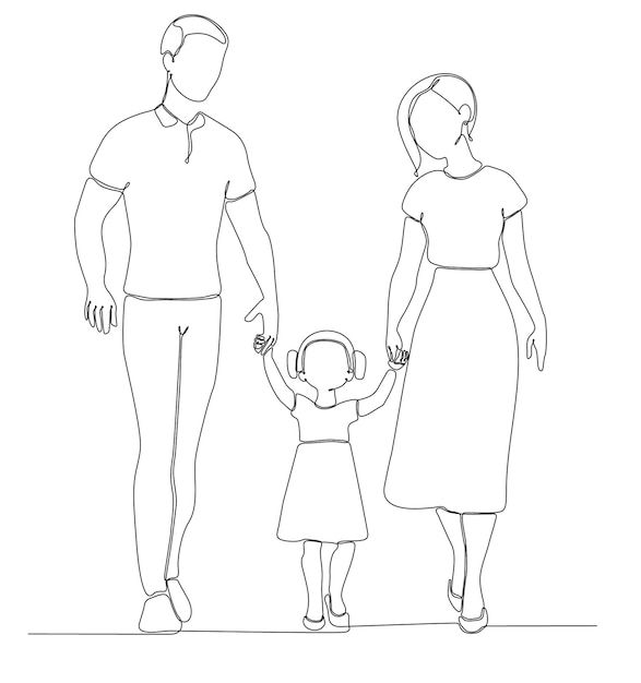 How To Draw A Family, Happy Family Drawing Sketch, Family Of 3 Drawing, Family Easy Drawing, Family Photo Drawing, Family Drawing Sketch, Happy Family Drawing, Family Drawing Easy, Parents Drawing