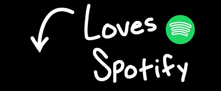 the words love's spotify written in white on a black background with an arrow pointing