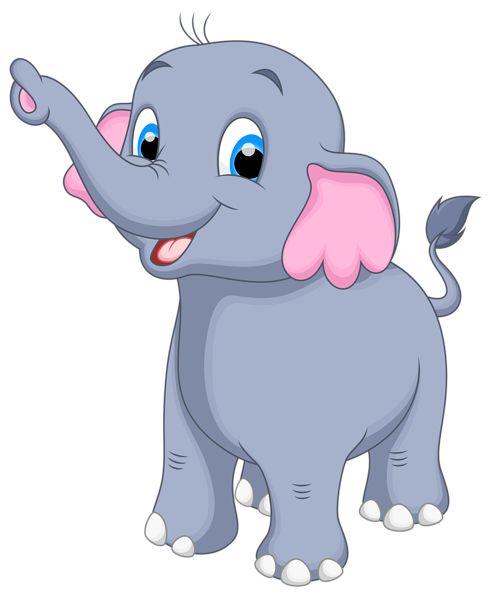 an elephant cartoon waving with its trunk