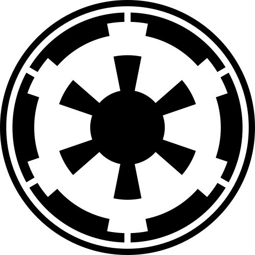 a black and white star wars symbol