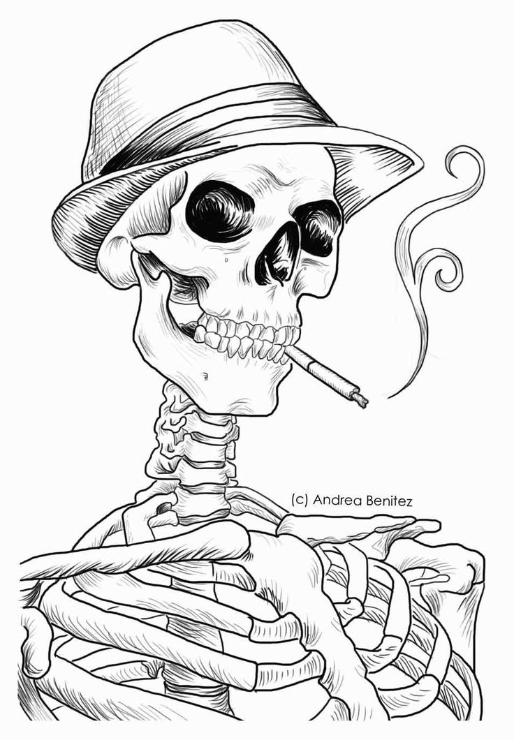 Andrea Benitez Art: Detailed Line Art- Mobster Bone Art Drawing, Skeleton Line Art, Line Art Skull, Skeleton Art Drawing, Skull Line Art, Skull Coloring Pages, Skeleton Drawings, Conceptual Drawing, Skull Art Drawing