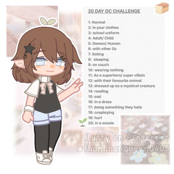 an anime character is standing in front of a sign with the words 20 day challenge