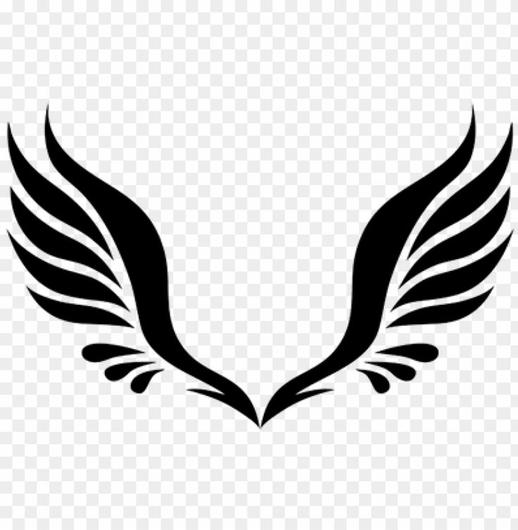 a black and white eagle symbol on a transparent background png - bird wings clipart