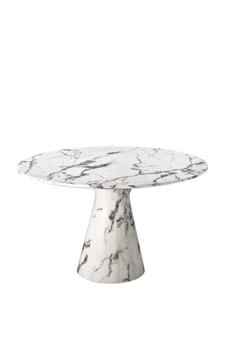 White Marble Dining Table | Eichholtz Turner | OROA Marble Round Table, White Marble Dining Table, Marble Resin, Round Marble Dining Table, Luxurious Dining Room, White Marble Table, Marble Dining Table, White Dining Table, Luxury Dining Room