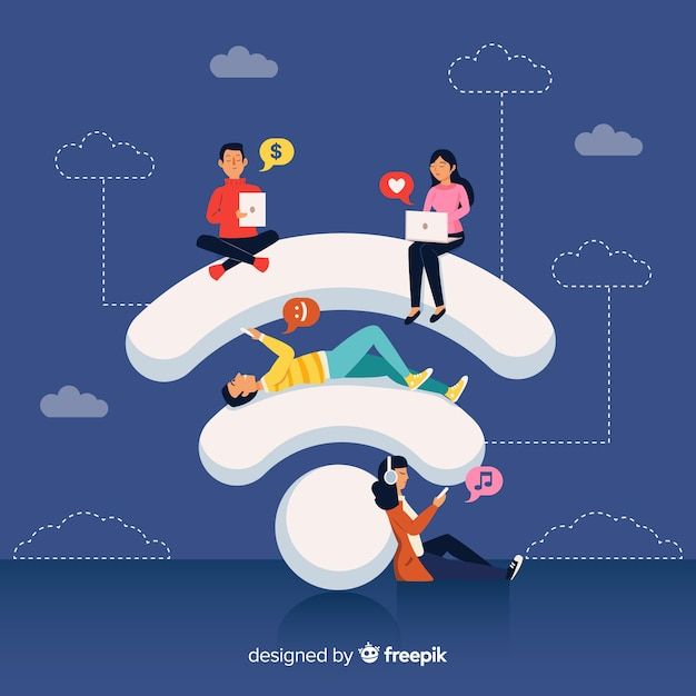 people sitting on top of a cloud with social icons above them and the text,'how