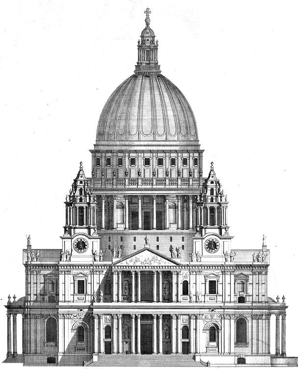 an architectural drawing of the dome of st paul's cathedral